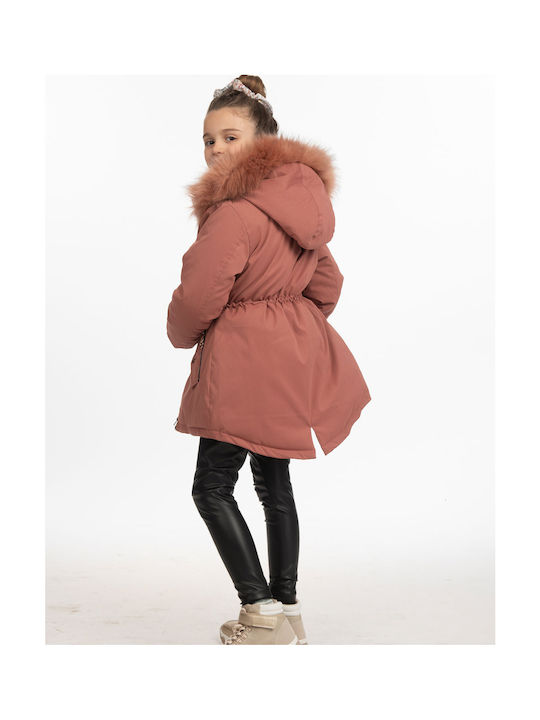Kinderjacken & Winterjacken Parka Lang mit Futter & Kapuze Rosa