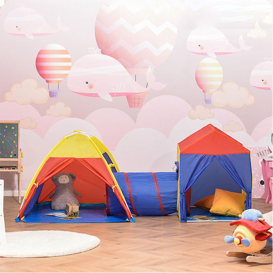 HomCom Cort pentru Copii Tunel Pop Up Multicolor pentru 3+ ani