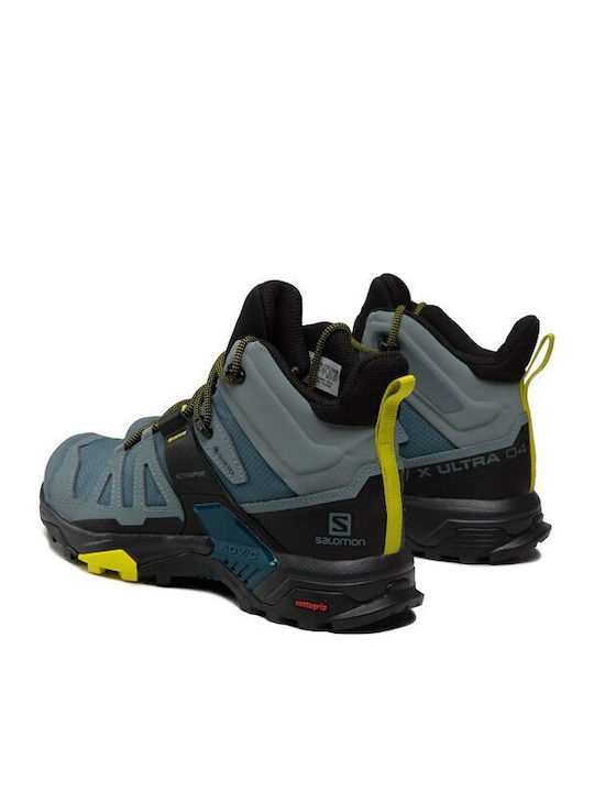Salomon X Ultra 4 Mid GTX Men's Hiking Waterproof Boots With Gore-Tex Membrane Blue