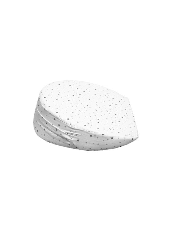 Just Baby Pernă pentru bebeluși pentru întoarcerea pe spate Safety Pillow Stars JB1014/GreyStars Alb