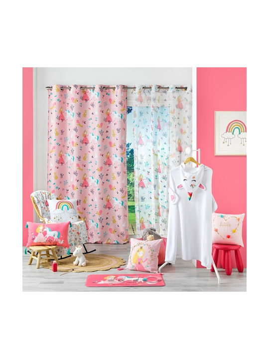 Douceur d'Intérieur Παιδική Κουρτίνα Princesse με Τρουκς Ροζ 140x260εκ.
