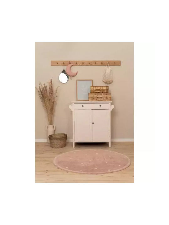 Little Dutch Dot Kinder Teppich Pure Pink Rund mit Durchmesser 110cm