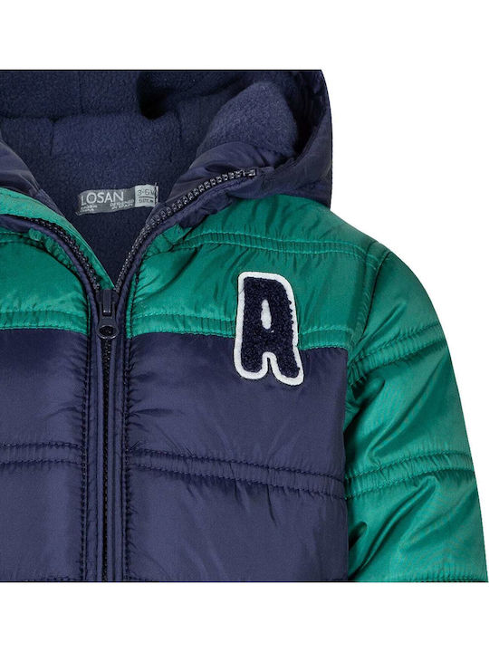 Kids' Quilted Jacket Short with Hood Blue