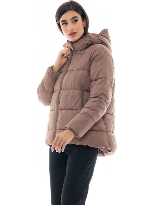 Scurtă Jachetă de femei Puffer Bej