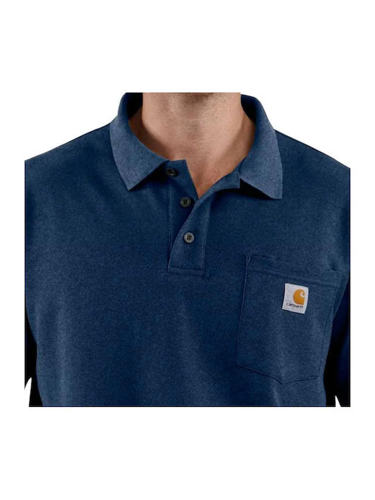 Carhartt Men's Short Sleeve Blouse Polo Blue