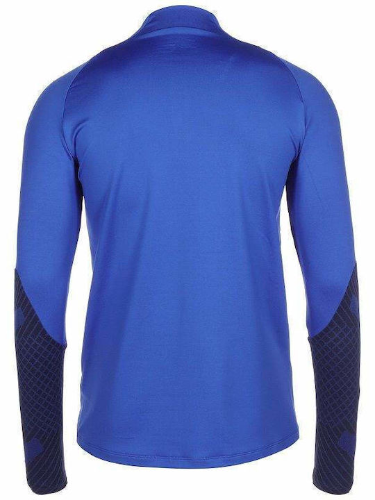 Nike Bluza Sportivă pentru Bărbați cu Mânecă Lungă Dri-Fit Decolteu cu fermoar Albastră