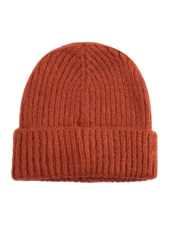 Sarah Ribbed Beanie Cap Red