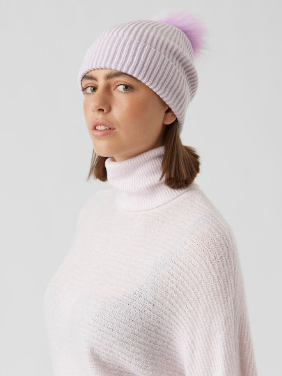 Pom Pom Beanie Feminin Căciulă Tricotat în culoarea Lila