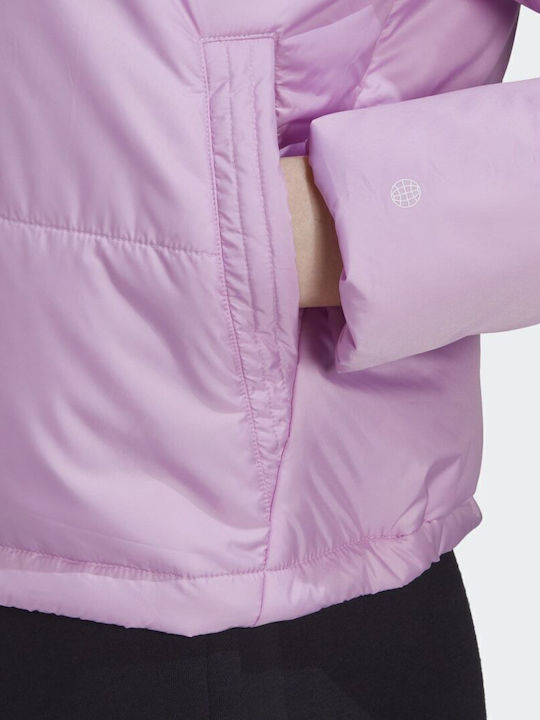 Insulated Women's Short Puffer Jacket for Winter Lilacc