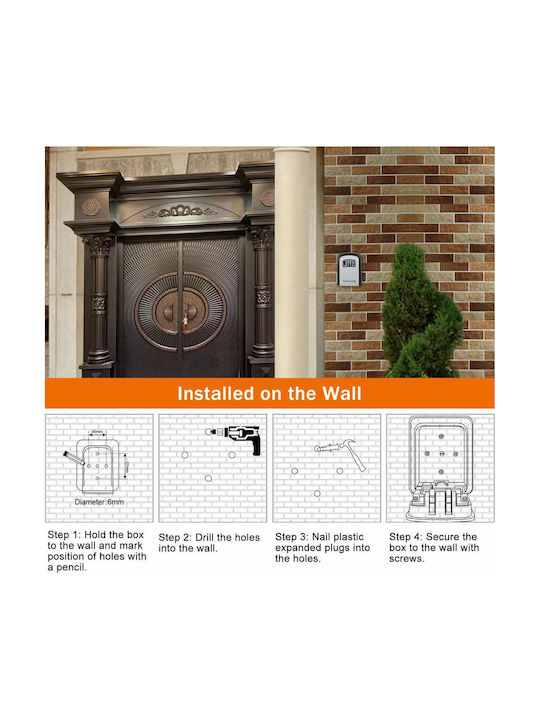 Master Lock Wall-mounted Combination Key Holder Metallic with Combination Dial 8.5x3.6x11.9cm