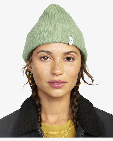 Warm Eyes Beanie Frauen Beanie mit Rippstrick in Grün Farbe
