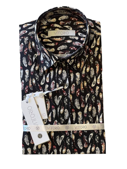 Vittorio Artist Men's Shirt Long Sleeve Floral Multicolour