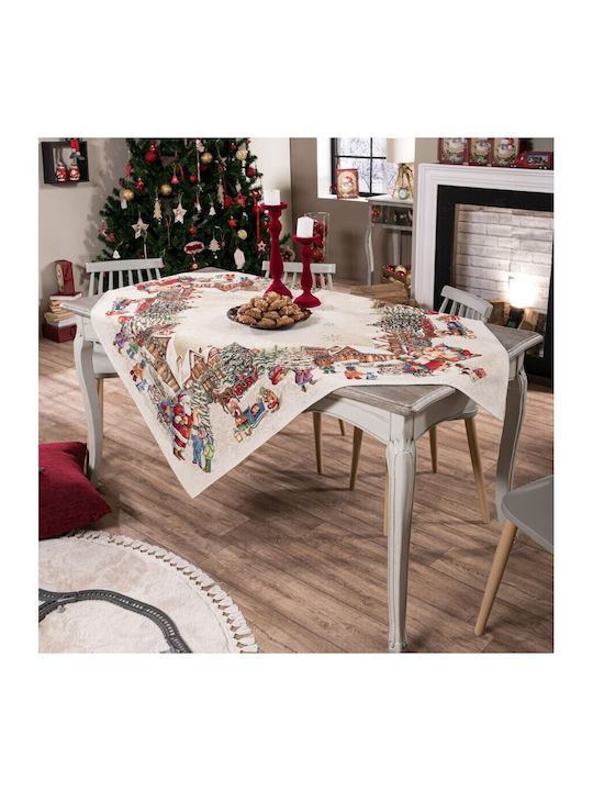 Teoran Innsburg Christmas Tablecloth Fabric Multicolour L180xW140cm.