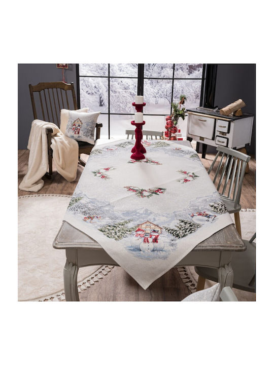 Teoran Christmas Tablecloth Fabric Gray L220xW140cm.