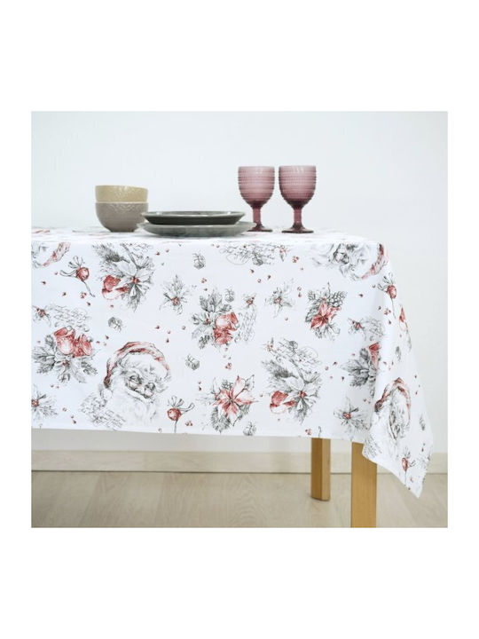 Dimeco Wish Christmas Tablecloth Fabric White L300xW140cm 1pcs