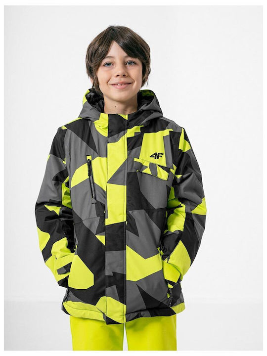 Kinder Sportjacke Kurz mit Kapuze Gray