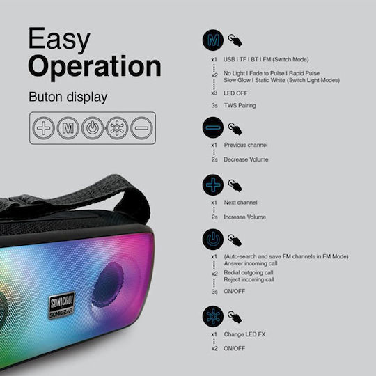 Sonic Gear Sonicgo 3 Lautsprecher SONICGO3RGB Schwarz
