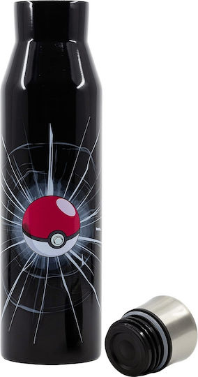 Pokemon Παιδικό Παγούρι Θερμός Σιλικόνης με Βιδωτό Καπάκι Non Spill Μαύρο 580ml
