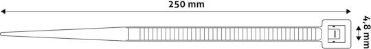 Entac Plastic Cable Ties 250mmx4.8mm In White Colour 50 Pieces ECT-4.8-250-W