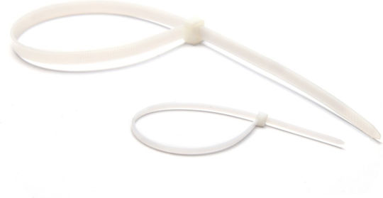 Entac Δεματικά Καλωδίων Πλαστικά 100mmx3.6mm σε Λευκό χρώμα (50τμχ) (ECT-3.6-100-W)