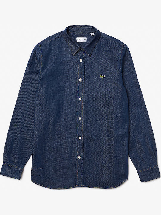 Long-sleeved Denim Shirt Dark Blue