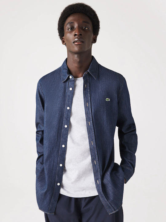 Long-sleeved Denim Shirt Dark Blue