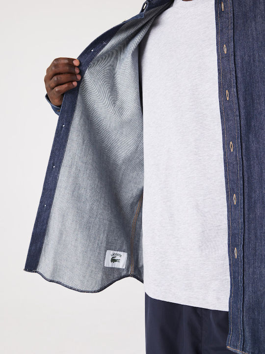 Long-sleeved Denim Shirt Dark Blue