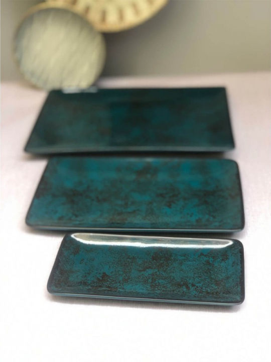Oriana Ferelli Сервизна Плато Керамично Teal 31x21бр 1бр