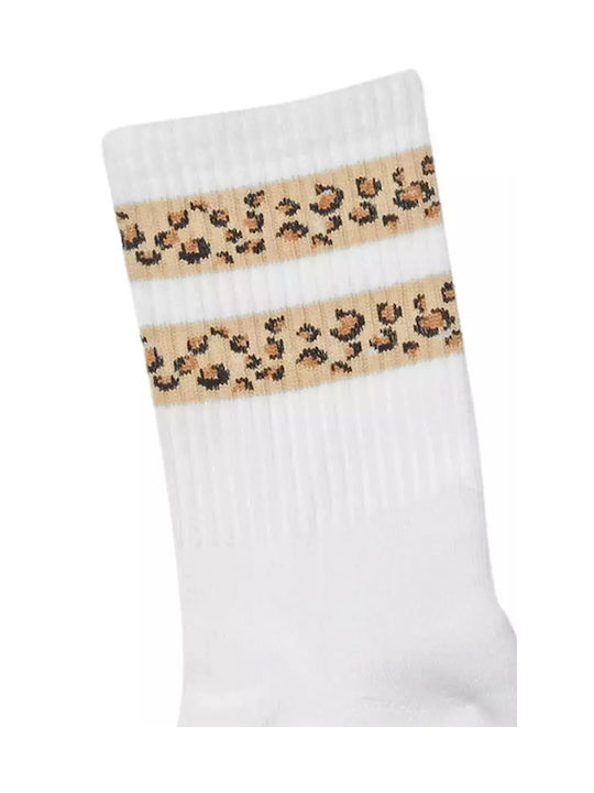 ME-WE Women's Patterned Socks Animal Print - White