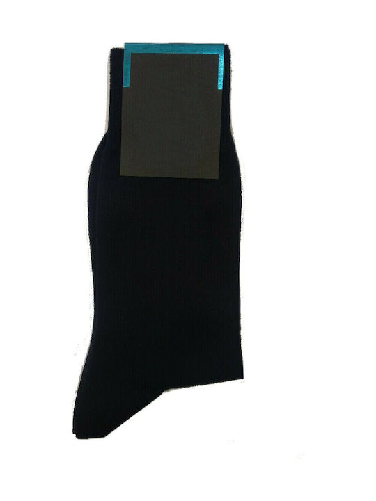 Pournara Men's Solid Color Socks Blue