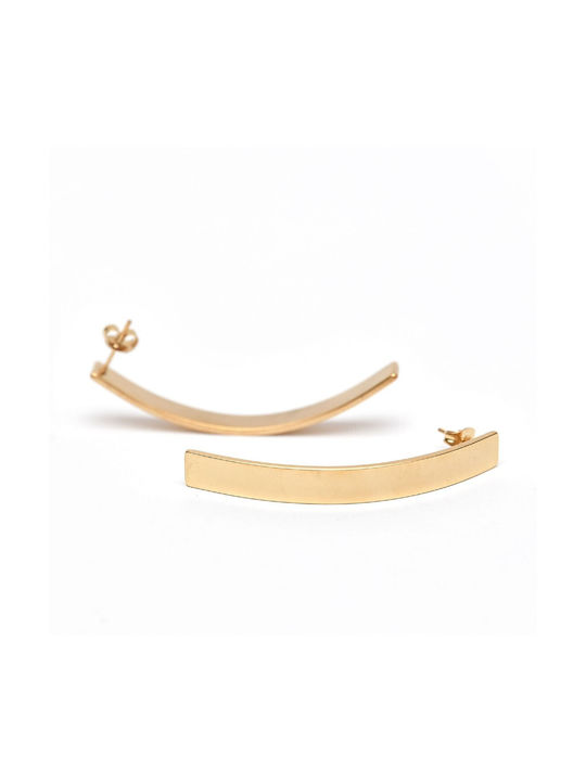 Curved steel earrings 6x52mm gold ''Kalisti'' -