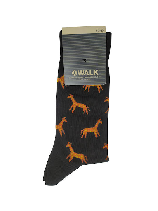 Walk Men's Patterned Socks Black