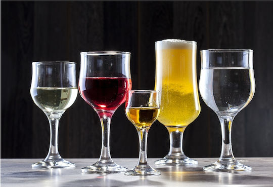 Uniglass Ariadne Set of Glasses Beer, μπίρας made of Glass Stemmed 340ml 12pcs