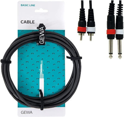 Alpha Audio Basic Line Cable 2 x 6.3mm male - 2x RCA male 6m (190.220)