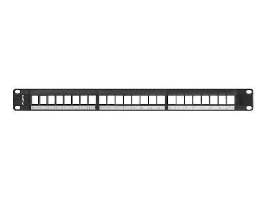 Lanberg Patch Panel Keystone for Rack 1U 19" with 24 Ports Black
