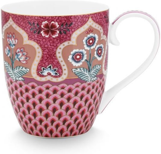 PiP Studio Flower Festival Κούπα από Πορσελάνη Dark Pink 145ml
