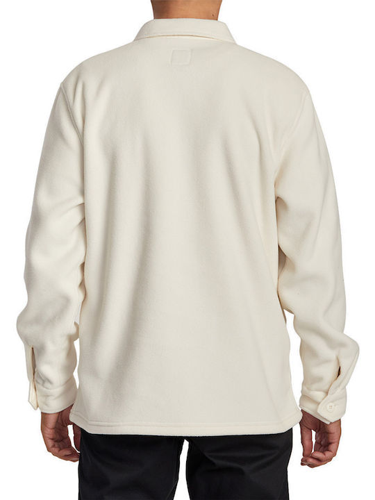 RVCA Men's Shirt Overshirt Long Sleeve White