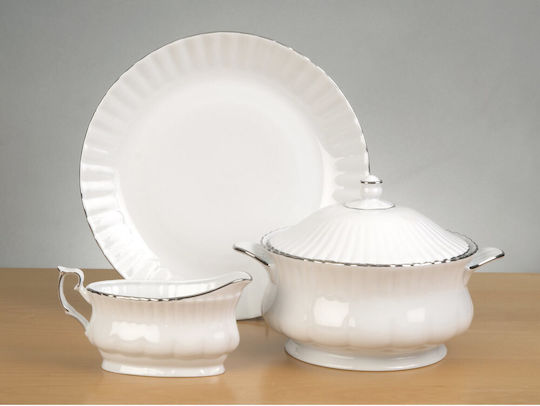 Cryspo Trio Ivona Platin Porcelain Dinnerware Set 72pcs