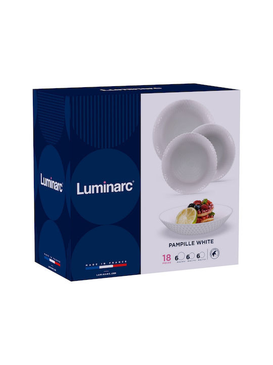 Luminarc Σερβίτσιο Πιάτων από Πορσελάνη Λευκό 18τμχ