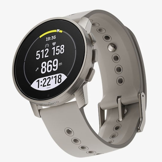 Suunto 9 Peak Pro Titanium 43mm Waterproof Smartwatch with Heart Rate Monitor (Titanium Sand)