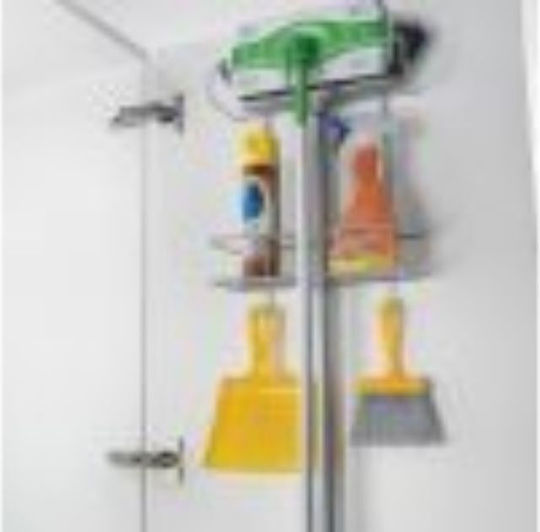Metaltex Broomy Επιτοίχια Ραφιέρα Μπάνιου Μεταλλική Ασημί