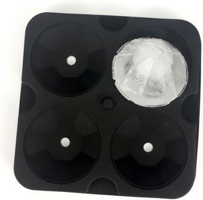 Paderno Ice Tray Diamond Plastic 4 Slots with Lid Black 41515-07