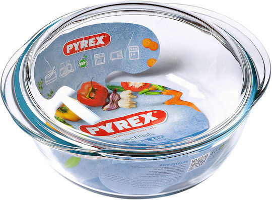 Pyrex Гърне Стъклено със Стъклен Капак 29x23см 1бр