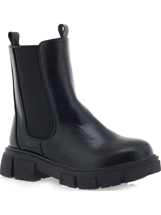Leather Kids Boots Black