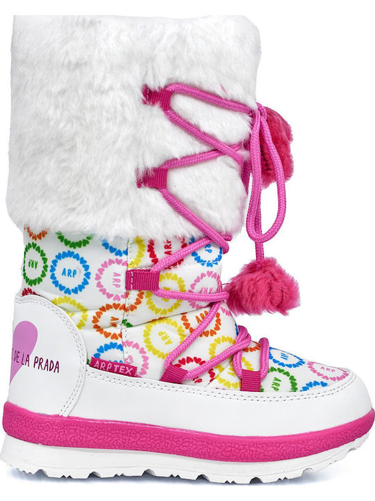 Anatomische Kinder-Schneestiefel mit Reißverschluss Weiße