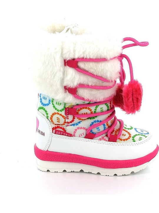 Anatomische Kinder-Schneestiefel mit Reißverschluss Weiße
