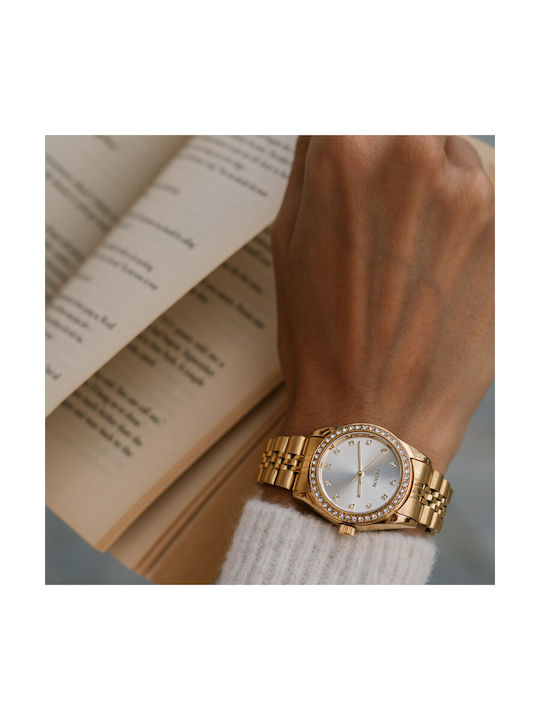 Le Dom Glance Watch with Gold Metal Bracelet