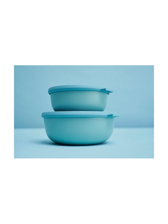 Mepal Cirqula Round Lunch Box Plastic Nordic Blue 3pcs