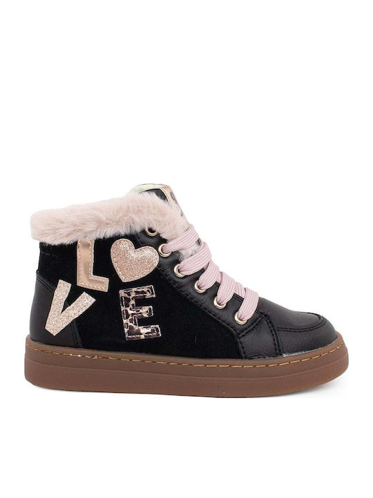 Anatomical Leather Kids Boots with Laces Blue