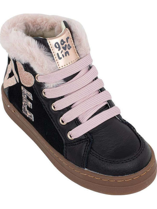 Anatomical Leather Kids Boots with Laces Blue